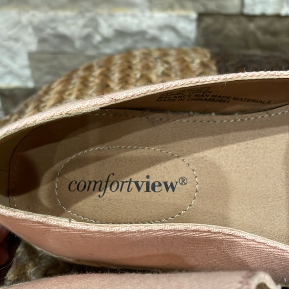 COMFORTVIEW Peach Espadrille Flats Sz 7W - Picture 8 of 9